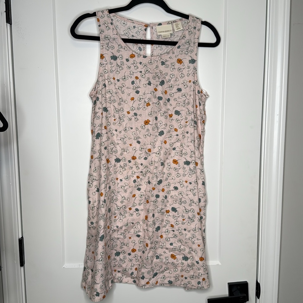 Cynthia Rowley 100% linen‎ Floral Mini Dress - XS - Picture 4 of 7